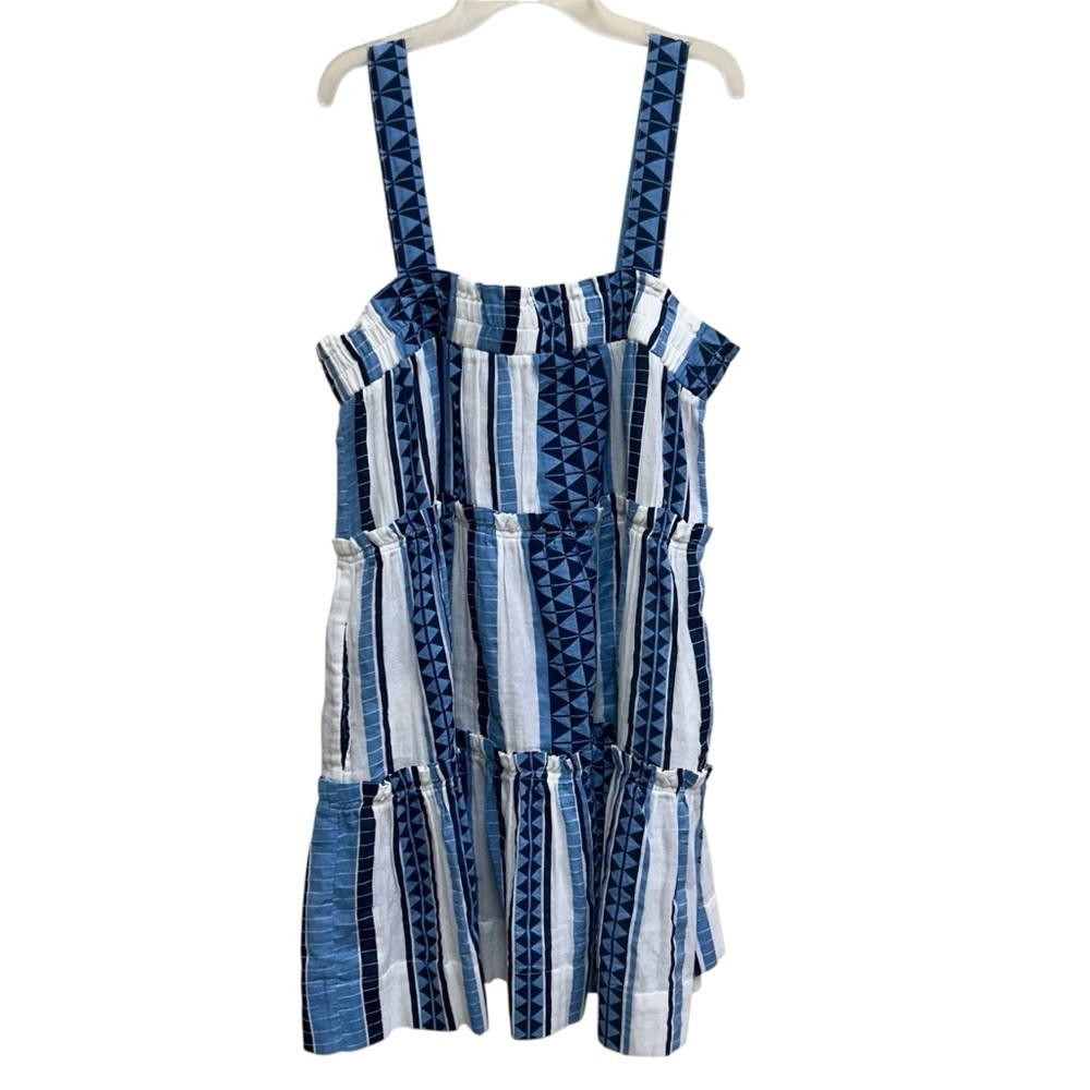 Elan Women’sNavy & White Patterned Summer Dress Adjustable Straps  Size Medium